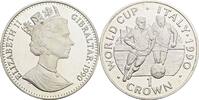Gibraltar 1 Crown Elisabeth II. (1952-2022) / Fußball-WM Italien 1990 -