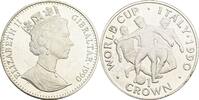 Gibraltar 1 Crown Elisabeth II. (1952-2022) / Fußball-WM Italien 1990 -