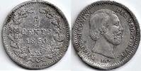 Netherlands Nederland 1850 5 Cent Willem III F met '5 over 5' -