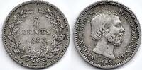 Netherlands Nederland 1850 5 Cent Willem III F+ met open 8 en lage 0 -