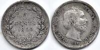 Netherlands Nederland 1850 5 Cent Willem III F+ met open 8 -