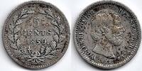 Netherlands Nederland 1850 5 Cent Willem III met schuine nul -