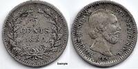 Netherlands Nederland 1850 5 Cent Willem III F+ met schuine nul -