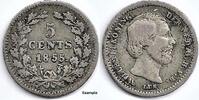 Netherlands Nederland 1855 5 Cent Willem III F -