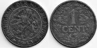 Netherlands Nederland 1943 1 Cent BRONS Wilhelmina F+ -