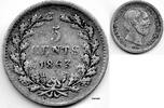 Netherlands Nederland 1863 5 Cent Willem III F + -