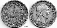 Netherlands Nederland 1869 5 Cent Willem III F+ -