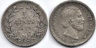 Netherlands Nederland 1879 5 Cent Willem III F -
