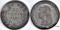 Netherlands Nederland 1895 25 Cent Wilhelmina G (met schuin mmt) -