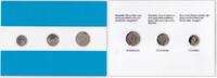 El Salvador 1, 5, 10 Centavos 1992, 1993, 1987 verguld Unc