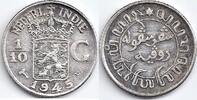  1945 P Nederlands-Indië Nederlands Indië 1945P 10 Cent Wilhelmina P+       (P OVER P) 
