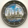 Gekleurde euromunten 2 Euro Letland 2014 Riga, de culturele hoofdstad 2014 Gekleurd -