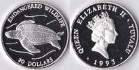 Tuvalu Tuvalu 1993 20 Dollar Wild Life-Lederschildpad Zilver -
