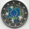 Gekleurde euromunten 2 Euro Estland 2015 Europese Vlag Gekleurd -