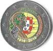 Gekleurde euromunten 2 Euro Portugal 2010 100 jaar Portugal Gekleurd 112/ -