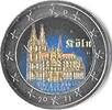 Gekleurde euromunten 2 Euro Duitsland Kölner Dom gekleurd -