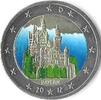 Gekleurde euromunten 2 Euro Duitsland 2012 Neuschwanstein gekleurd G -