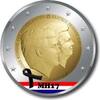 Gekleurde euromunten 2 Euro Nederland 2014 Dag van nationale rouw Gekleurd /10 -