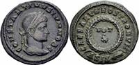 Römisches Kaiserreich Follis Constantin II Follis Siscia 321-324 CAESARVM NOSTRORVM VOT X Kranz RIC 176 Δ R3 -