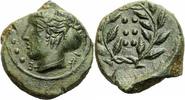 Sizilien Hemilitron Himera Sizilien Bronze Hemilitron 420-407 BC Nymphe Ampyx Sphendone SNG ANS 186 -